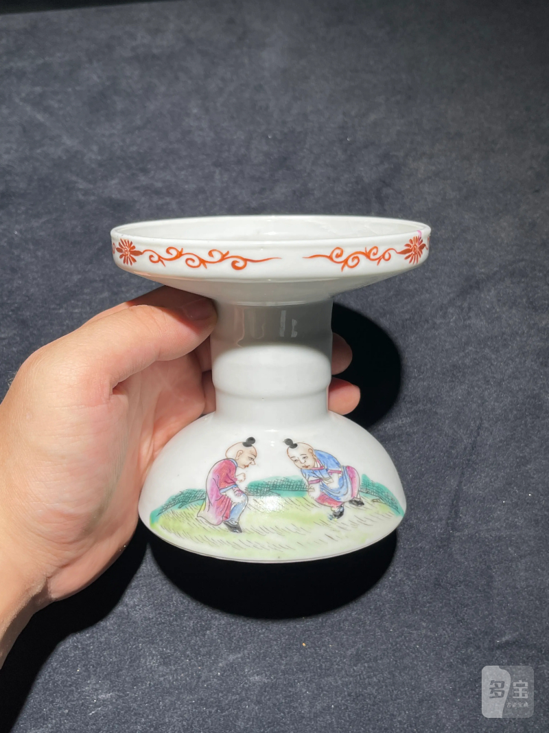 民国 粉彩竹林七贤纹皮灯一对 - 图28